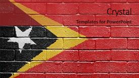  Presentation with brick wall - PPT theme having flag of east timor painted background and a red colored foreground
