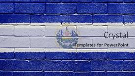  Presentation with brick wall - Slides enhanced with flag of el salvador painted onto a grunge brick wall background and a light blue colored foreground