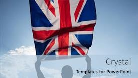  Presentation with great britain - Presentation theme enhanced with flag-of-england-waving background and a light blue colored foreground