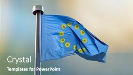 Presentation with european union - PPT theme with flag-of-european-union background and a teal colored foreground