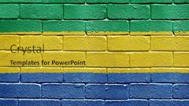  Presentation with gabon - PPT theme featuring flag-of-gabon-painted-onto background and a gold colored foreground