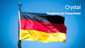  Presentation with wind - Presentation theme consisting of flag of germany blowing background and a teal colored foreground
