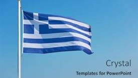  Presentation with greek - Audience pleasing presentation consisting of flag-of-greece-waving-greek backdrop and a light blue colored foreground