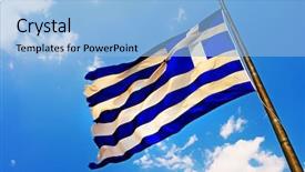  Presentation with greek - Beautiful presentation featuring flag of greece backdrop and a light blue colored foreground
