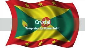  Presentation with wind - Cool new PPT theme with flag of grenada waving backdrop and a ocean colored foreground