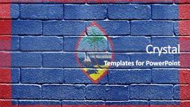  Presentation with brick wall - Beautiful slides featuring flag of guam painted onto backdrop and a ocean colored foreground