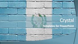  Presentation with guatemala - Theme with flag of guatemala painted onto background and a light blue colored foreground