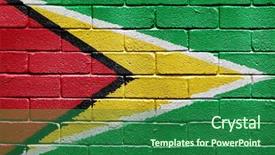  Presentation with brick wall - PPT layouts consisting of flag of guyana painted onto background and a  colored foreground
