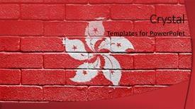  Presentation with hong kong flag - Colorful PPT theme enhanced with flag of hong kong painted backdrop and a red colored foreground