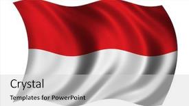  Presentation with indonesia - Beautiful presentation theme featuring flag of indonesia waving backdrop and a light gray colored foreground