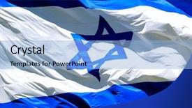  Presentation with israel flag - Presentation design featuring flag of israel background and a light blue colored foreground