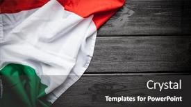  Presentation with italy - Slide set enhanced with flag of italy on dark background and a dark gray colored foreground