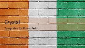  Presentation with brick wall - Amazing PPT theme having flag of ivory coast painted backdrop and a  colored foreground