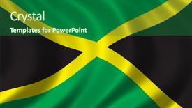  Presentation with jamaica - Presentation theme featuring flag of jamaica background and a forest green colored foreground