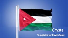  Presentation with white pigeon against the blue - Cool new PPT theme with flag of jordan flying backdrop and a teal colored foreground