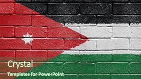  Presentation with brick - Beautiful presentation theme featuring flag of jordan painted onto backdrop and a ocean colored foreground