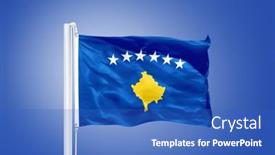  Presentation with kosovo - Beautiful slides featuring flag-of-kosovo-flying-against backdrop and a teal colored foreground