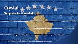  Presentation with kosovo - Presentation design having flag-of-kosovo-painted-onto background and a ocean colored foreground