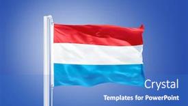  Presentation with luxembourg - Slide deck consisting of flag of luxembourg flying against a blue sky background and a teal colored foreground