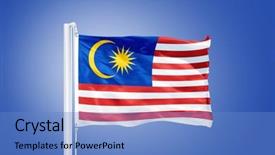  Presentation with malaysia flag - Slides enhanced with flag of malaysia flying background and a teal colored foreground