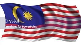  Presentation with patriotic malaysia flag - Slide deck consisting of flag of malaysia waving background and a navy blue colored foreground