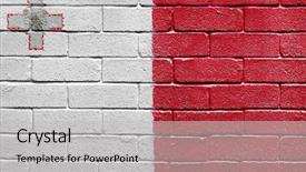  Presentation with malta - Slides with flag of malta painted onto a grunge brick wall background and a light gray colored foreground