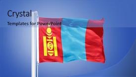  Presentation with mongolia - Beautiful slides featuring flag of mongolia flying backdrop and a teal colored foreground