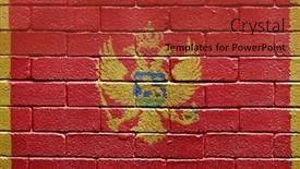 Presentation with brick wall - Cool new presentation theme with flag of montenegro painted onto a grunge brick wall backdrop and a red colored foreground