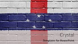  Presentation with brick wall - Theme enhanced with flag-of-netherlands-antilles-painted background and a  colored foreground