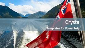  Presentation with cruise ship - Presentation featuring flag of new zealand background and a teal colored foreground