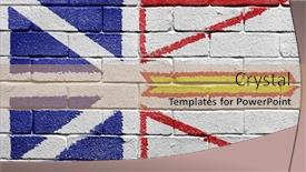 Presentation with newfoundland - Beautiful theme featuring flag of newfoundland painted onto a grunge brick wall backdrop and a coral colored foreground