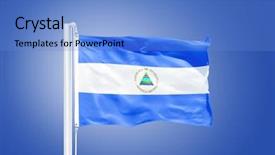  Presentation with white pigeon against the blue - PPT layouts featuring flag of nicaragua flying background and a teal colored foreground