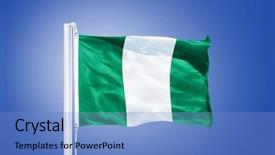  Presentation with blue sky - Slides having nigieria - flag of nigeria flying background and a teal colored foreground
