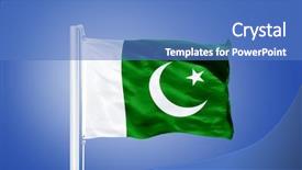  Presentation with pakistan flag - Audience pleasing slide deck consisting of flag of pakistan flying backdrop and a teal colored foreground