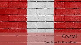  Presentation with brick wall - Slides with flag of peru painted onto a grunge brick wall background and a red colored foreground