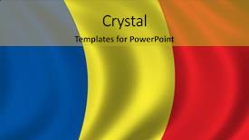  Presentation with wind - Slide set consisting of flag of romania waving background and a gold colored foreground