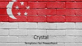  Presentation with singapore - Colorful slide deck enhanced with flag of singapore painted onto backdrop and a light gray colored foreground