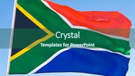  Presentation with south africa - Presentation design having flag of south africa background and a ocean colored foreground
