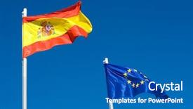  Presentation with spain - Slides consisting of flag of spain and eu background and a teal colored foreground
