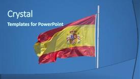  Presentation with wind - PPT layouts with flag of spain blowing background and a ocean colored foreground