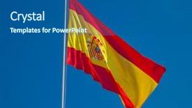  Presentation with sky sun - Cool new slide deck with flag of spain backdrop and a ocean colored foreground