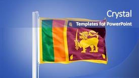  Presentation with sri lanka - Audience pleasing theme consisting of flag of sri lanka flying backdrop and a teal colored foreground