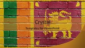  Presentation with sri lanka - Amazing slides having flag of sri lanka painted onto a grunge brick wall backdrop and a gold colored foreground