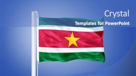  Presentation with flying - Amazing theme having flag of suriname flying backdrop and a teal colored foreground