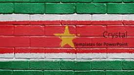  Presentation with brick wall - Beautiful PPT theme featuring flag-of-suriname-painted-onto backdrop and a red colored foreground