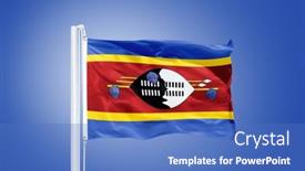  Presentation with blue sky - Colorful slide deck enhanced with flag-of-swaziland-flying-against backdrop and a teal colored foreground
