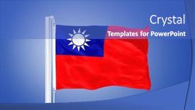  Presentation with taiwan flag - Cool new presentation theme with flag-of-taiwan-flying-against backdrop and a teal colored foreground
