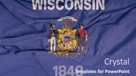  Presentation with american flag - Presentation design enhanced with flag-of-the-american-state background and a ocean colored foreground