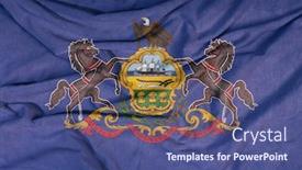  Presentation with wind - Beautiful presentation design featuring flag-of-the-american-state backdrop and a ocean colored foreground