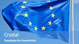  Presentation with european union - PPT layouts with flag of the european union background and a teal colored foreground